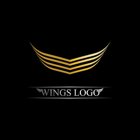 Black gold wing   symbol for a professional designerのイラスト素材