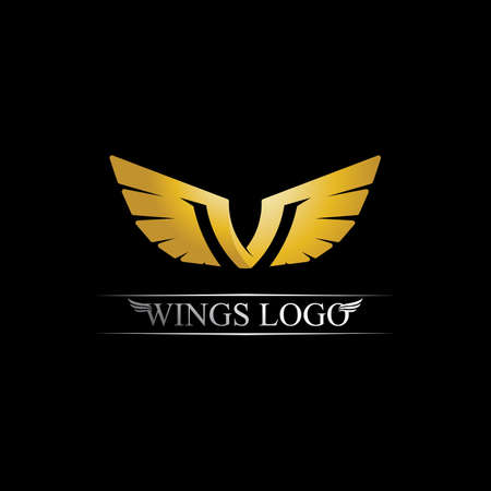 Black gold wing   symbol for a professional designerのイラスト素材