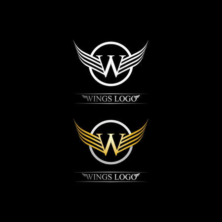 Black gold wing   symbol for a professional designerのイラスト素材