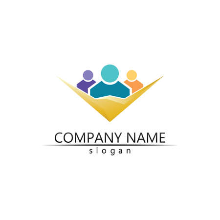 people Community, care group network and social icon design logo and templateのイラスト素材