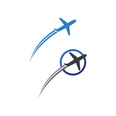 Flight aeroplane vector and logo design Transportationのイラスト素材