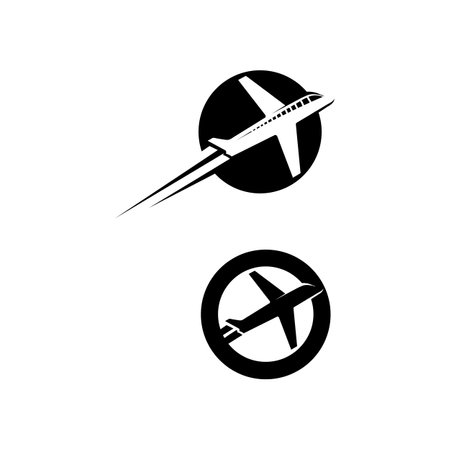 Flight aeroplane vector and logo design Transportationのイラスト素材