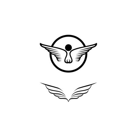 Wings logo Business and design animal wings Vector fast bird symbol icon flyのイラスト素材