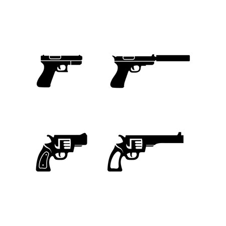 Gun and Army soldier sniper shot vector Design military shot revolverのイラスト素材