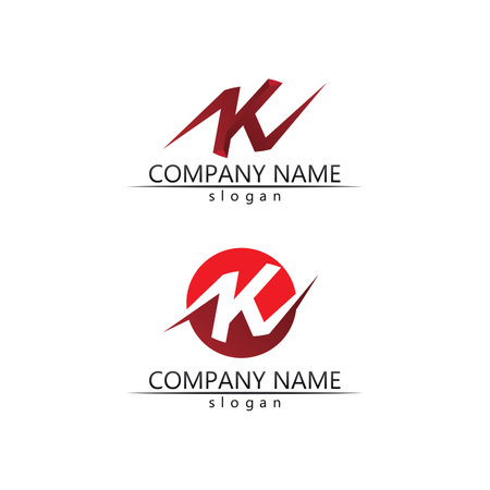 K logo design K letter font Concept Business logo vector and design initial companyのイラスト素材