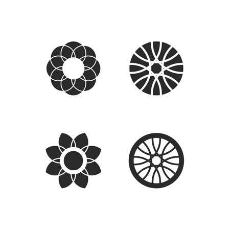 O logo Business Technology circle logo and symbols Vector Design Graphicのイラスト素材