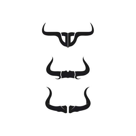 Bull logo and cow animal, logo and vector horn and buffalo logo and symbols template icons appのイラスト素材