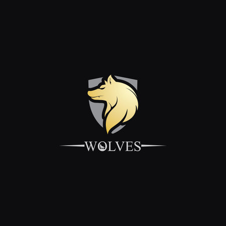 wolves logo, fox, wolf head, animal vector and logo design wild  roar dog illustration.のイラスト素材