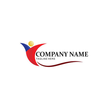 People logo, Team, Succes people work, Group and Community, Group Company and Business logo vector and design Care, Family icon Succes logoのイラスト素材