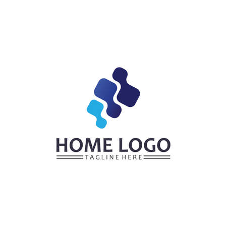 Home and house logo design vetor, logo , architecture and building, design property , stay at home estate Business logo, Construction Graphic, icon home logoのイラスト素材