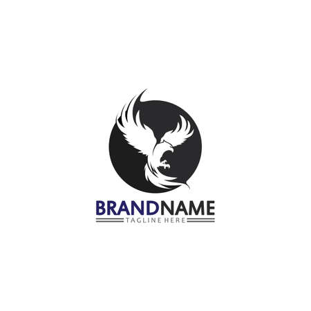 Falcon, eagle Logo and wings Template vector illustration design iconのイラスト素材