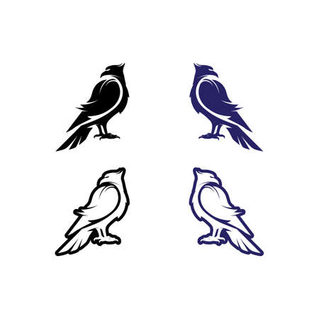Falcon, eagle Logo and wings Template vector illustration design iconのイラスト素材