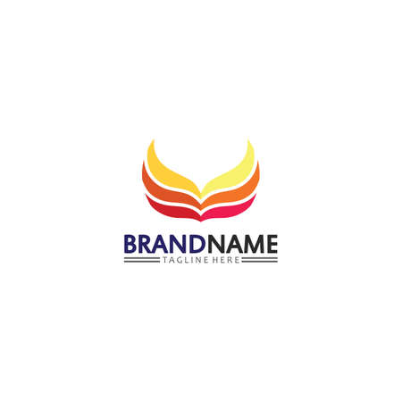 Falcon, eagle Logo and wings Template vector illustration design iconのイラスト素材