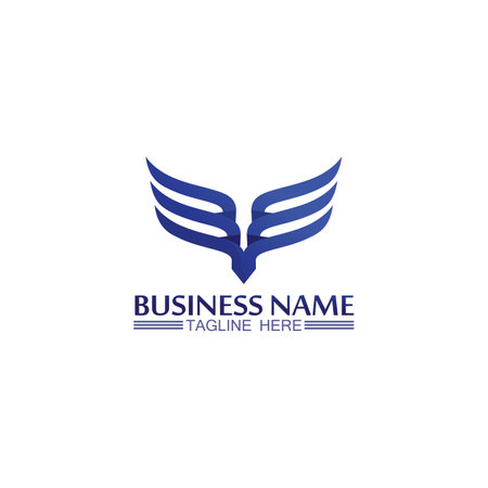 Falcon, eagle Logo and wings Template vector illustration design iconのイラスト素材
