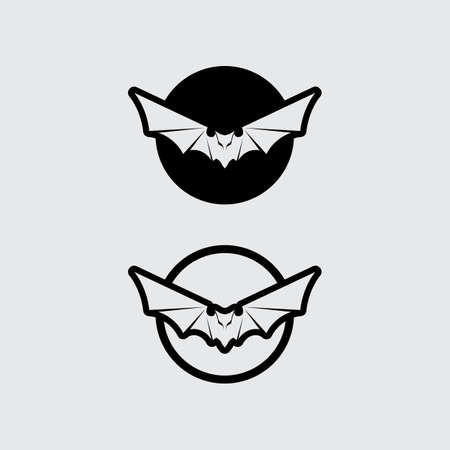Bat logo animal and vector, wings, black, halloween, vampire, gothic, illustration, design bat iconのイラスト素材