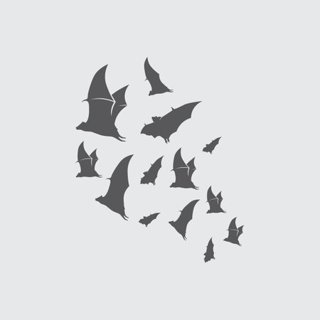 Bat logo animal and vector, wings, black, halloween, vampire, gothic, illustration, design bat iconのイラスト素材