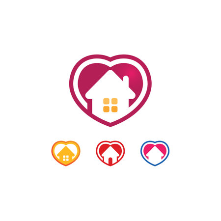 Building home logo, house logo, architecture, icon, residence and city, town, design and window, estate, business logo, vector homeのイラスト素材