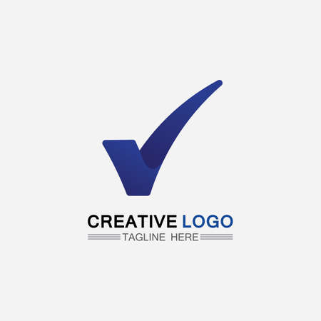 Checklist check mark logo vector or icon. Tick symbol in green color illustration. Accept okey symbol for approvement or cheklist designのイラスト素材