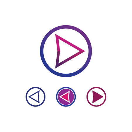 Arrow vector illustration icon Logo Template design media, play, music, fast logo and businessのイラスト素材