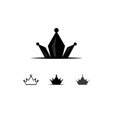 Crown Logo Template vector icon illustration design, vector icon crown, King, queen, logo design for business and corporate, succes, royalのイラスト素材