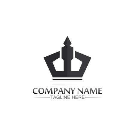 Crown Logo king logo queen logo, princess, Template vector icon illustration design imperial, royal, and    logo businessのイラスト素材