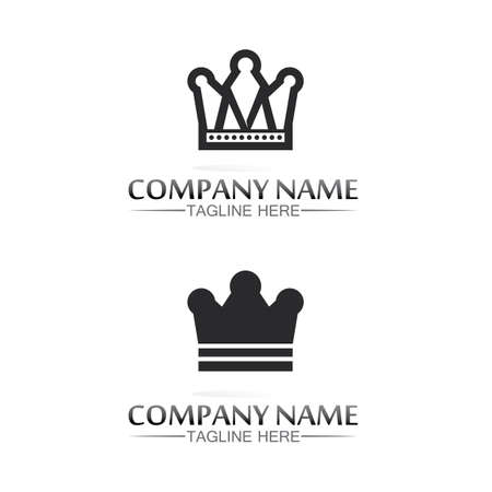 king and queen logo, princess, Crown Logo Template vector icon illustration designのイラスト素材