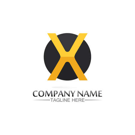 X and Letter X vector, Template,  Illustration Design vector graphic alphabet symbol initial, brandのイラスト素材