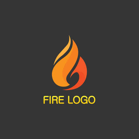 fire logo and icon, hot flaming element Vector flame illustration design energy, warm, warning, cooking sign, logo, icon, light, power heatのイラスト素材