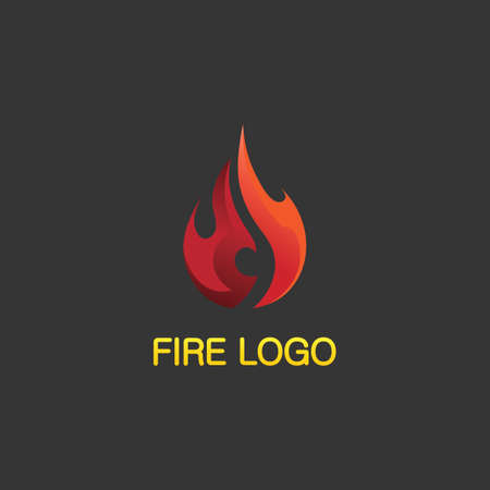 fire logo and icon, hot flaming element Vector flame illustration design energy, warm, warning, cooking sign, logo, icon, light, power heatのイラスト素材
