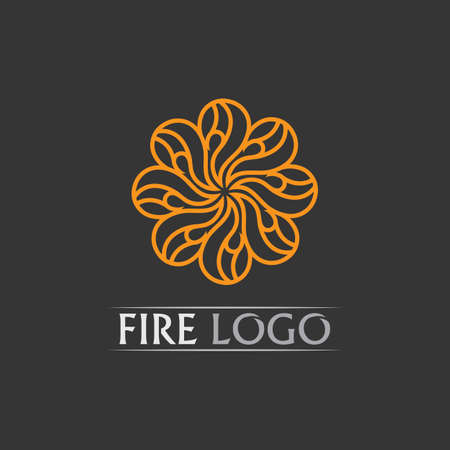 Fire flame vector illustration design template, fire logo, hot, orangeのイラスト素材