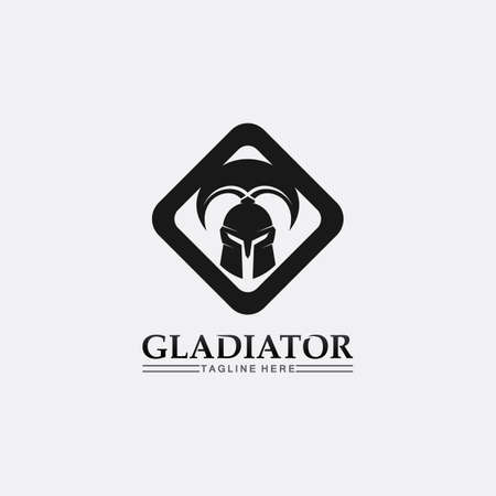 Spartan helmet, gladiator   template vector icon design, head icon of warriors, soldierのイラスト素材