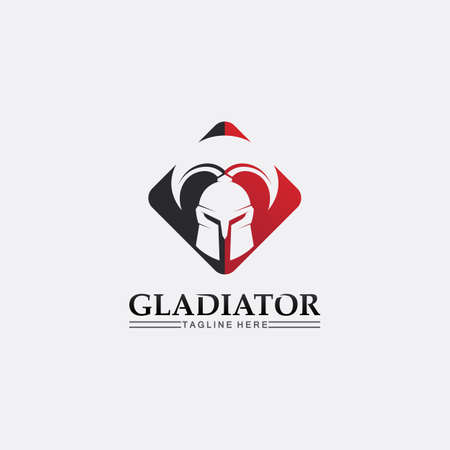 Spartan helmet, gladiator   template vector icon design, head icon of warriors, soldierのイラスト素材