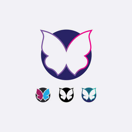 Vector Butterfly conceptual simple, colorful icon. Logo. Vector illustrationのイラスト素材