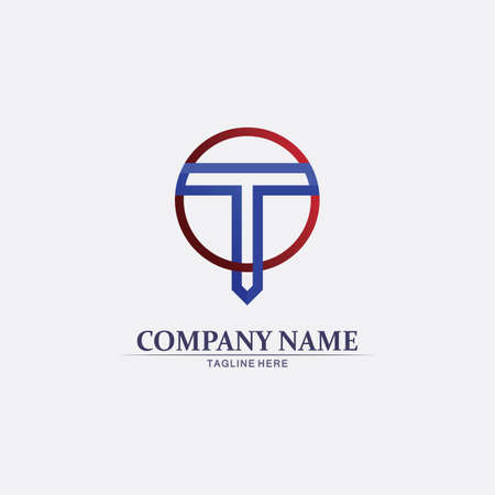 T letter, T logo vector font alphabet design and icon Tのイラスト素材