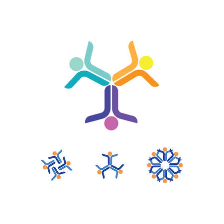 People logo, Team, Succes people work, Group and Community, Group Company and Business logo vector and design Care, Family icon Succes logoのイラスト素材
