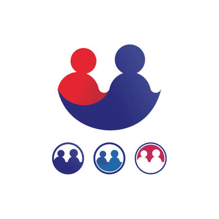 People logo, Team, Succes people work, Group and Community, Group Company and Business logo vector and design Care, Family icon Succes logoのイラスト素材