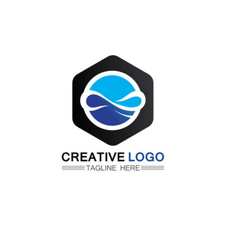 Water wave icon vector illustration design logoのイラスト素材
