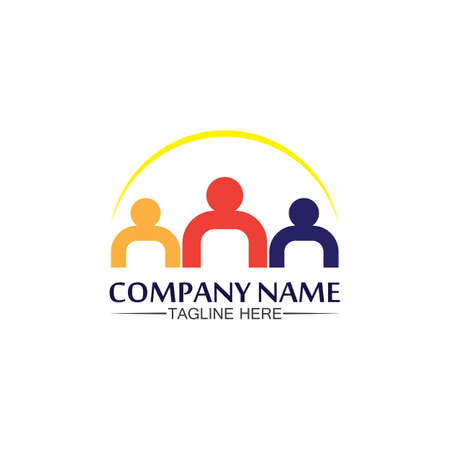 People logo, Team, Succes people work, Group and Community, Group Company and Business logo vector and design Care, Family icon Succes logoのイラスト素材