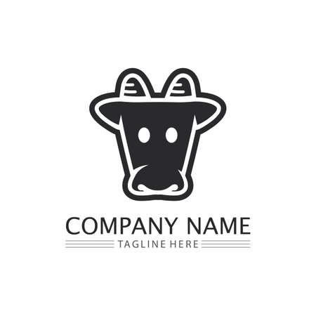 Bull buffalo head cow animal  mascot logo design vector for sport horn buffalo animal mammals head logo wild matadorのイラスト素材