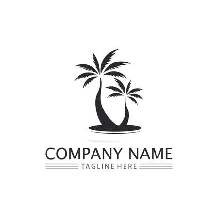 Palm tree summer logo template vector illustrationのイラスト素材
