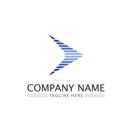 Arrow logo  design vector for music, media, play, digital audio and speed, finance, business template logoのイラスト素材