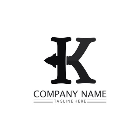 K design K letter font Concept Business vector and design initial companyのイラスト素材
