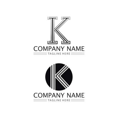 K design K letter font Concept Business vector and design initial companyのイラスト素材