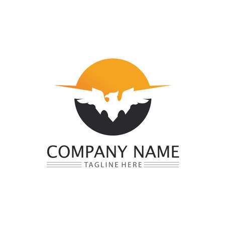 Falcon, eagle Logo and wings Template vector illustration design iconのイラスト素材
