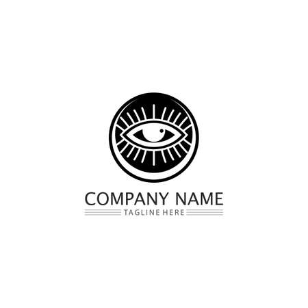 eye icon and vision design logo isolated sign symbol vector Intuition and spiritualityのイラスト素材