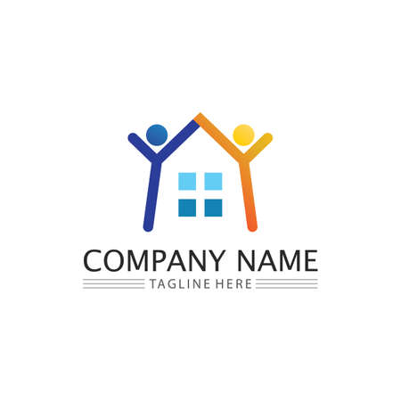 people  Community logo work team and business vector logo and design group familyのイラスト素材