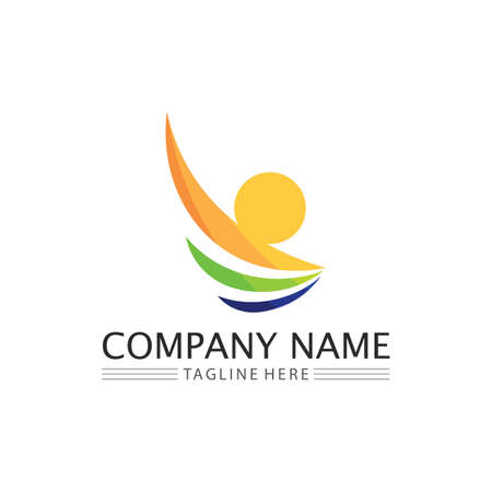 People logo, Team, Succes people work, Group and Community, Group Company and Business logo vector and design Care, Family icon Succes logoのイラスト素材