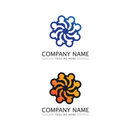 people Community,care group network and social icon design templateのイラスト素材