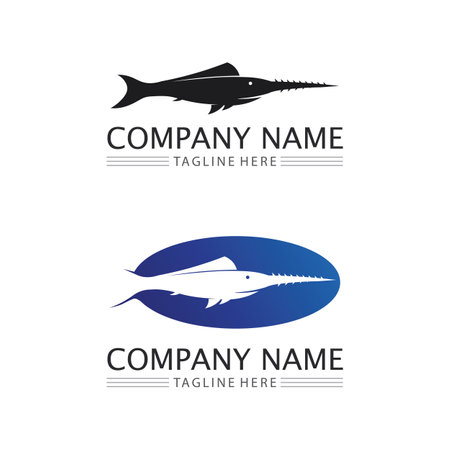 Fish logo and aquatic animal icon  template  Creative vector symbolのイラスト素材