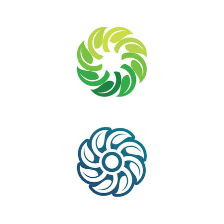 Logos of green Tree leaf ecology nature element vectorのイラスト素材